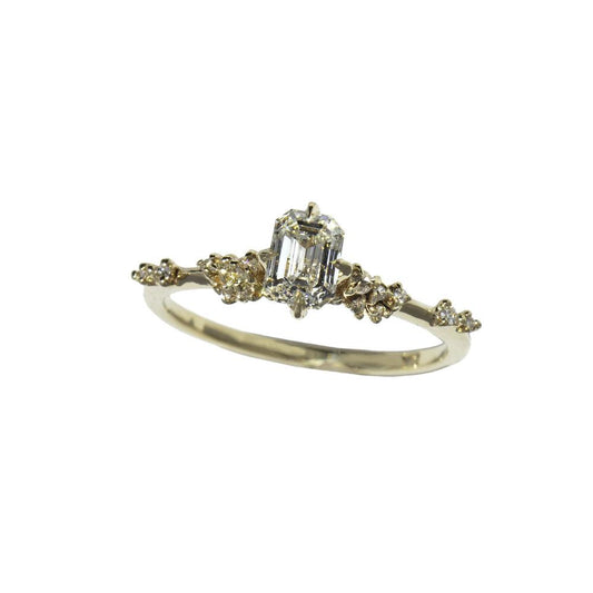 0.5ct Emerald Cut Diamond Daphne Ring