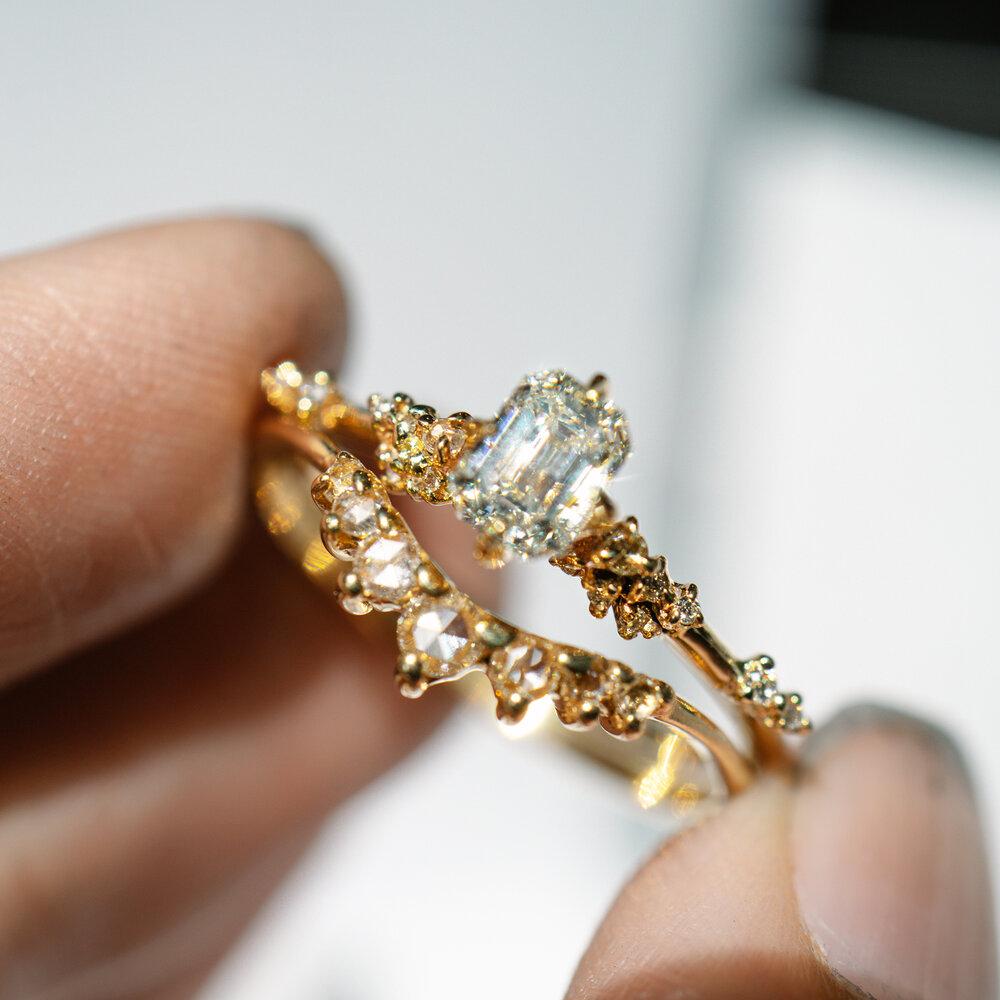 0.5ct Emerald Cut Diamond Daphne Ring