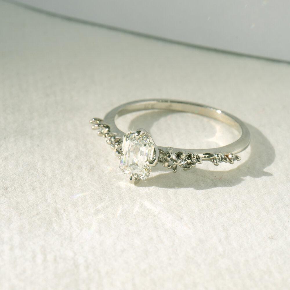 0.5ct Emerald Cut Diamond Daphne Ring